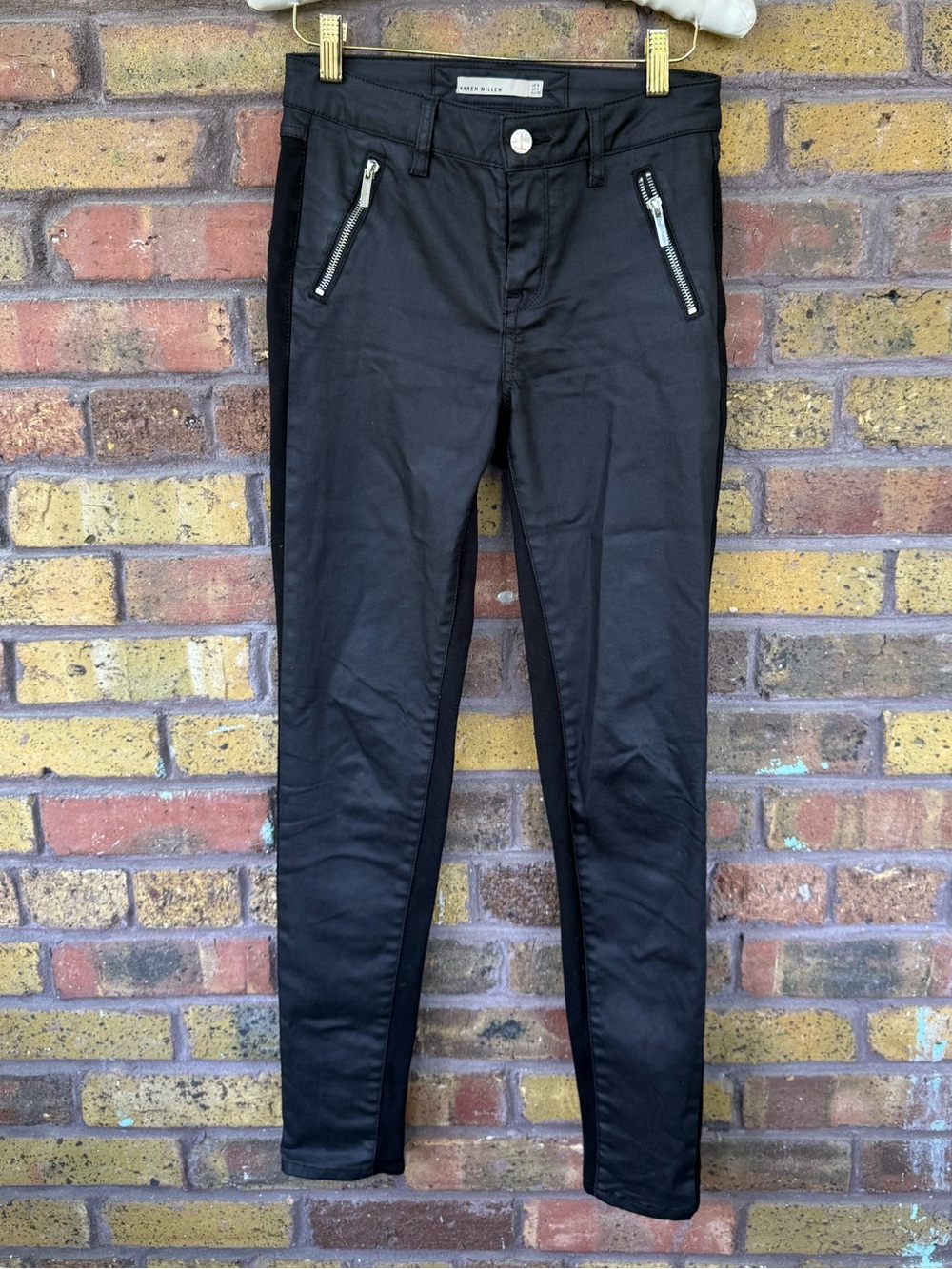 Karen Millen Black Fitted Trousers with Button Ankle Detail US 4